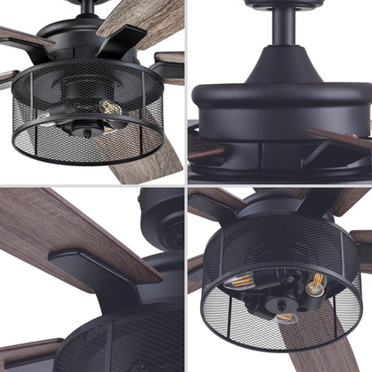Honeywell Carnegie Ceiling Fan, Quiet Motor and Remote Control, 52", Matte Black