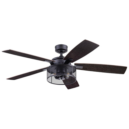Honeywell Carnegie Ceiling Fan, Quiet Motor and Remote Control, 52", Matte Black