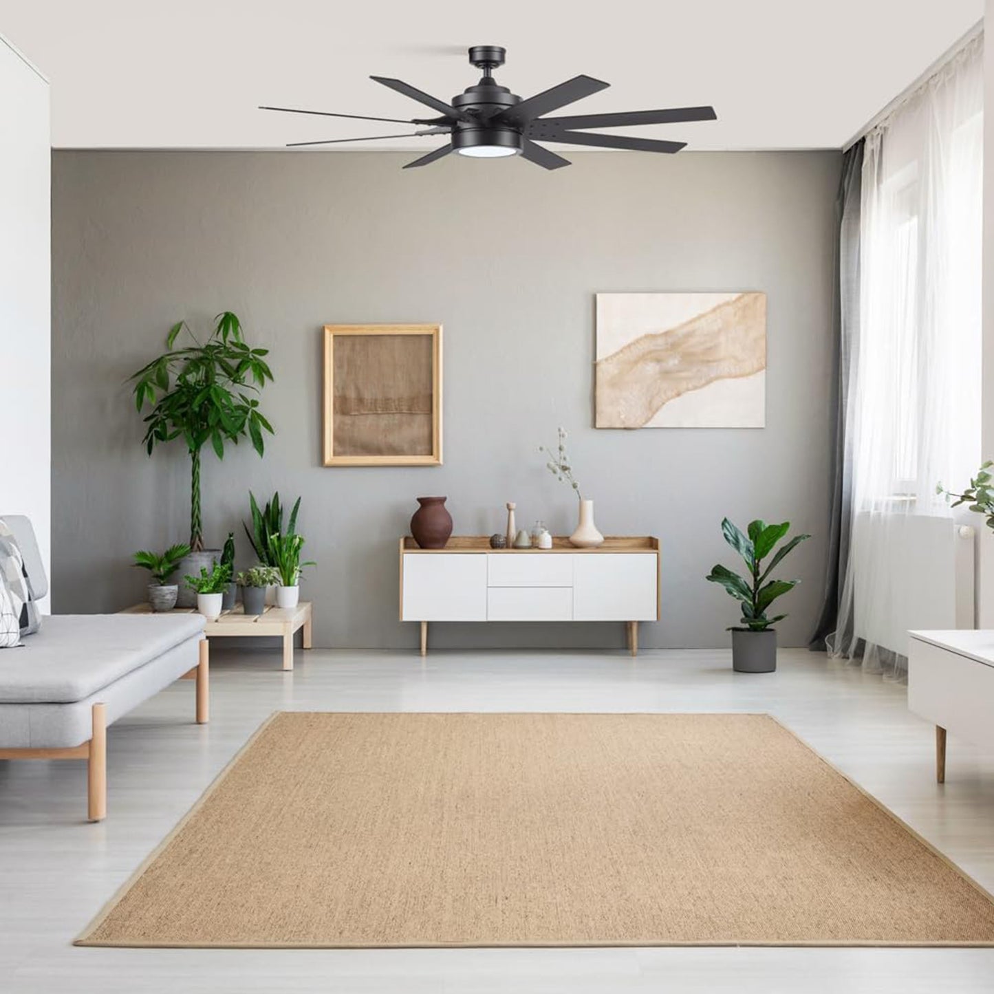 Honeywell Xerxes 62" Ceiling Fan w/ Remote Control, & Reversible Blades, Black