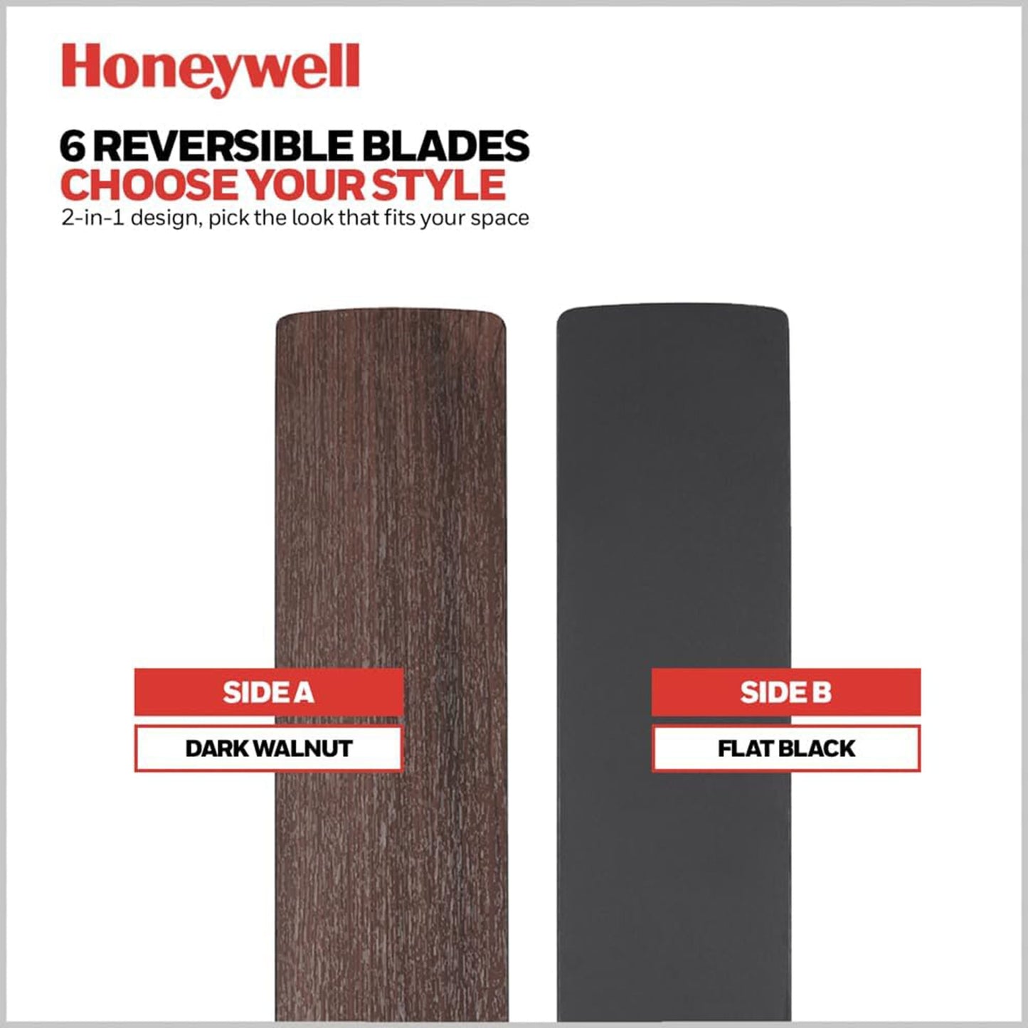 Honeywell Kaliza Ceiling Fan, Color Changing LED and Remote Control, 60", Black