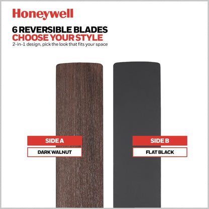 Honeywell Kaliza Ceiling Fan, Color Changing LED and Remote Control, 60", Black