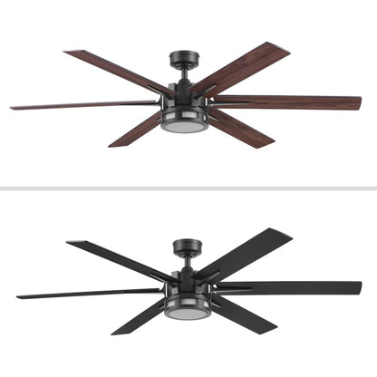 Honeywell Kaliza Ceiling Fan, Color Changing LED and Remote Control, 60", Black