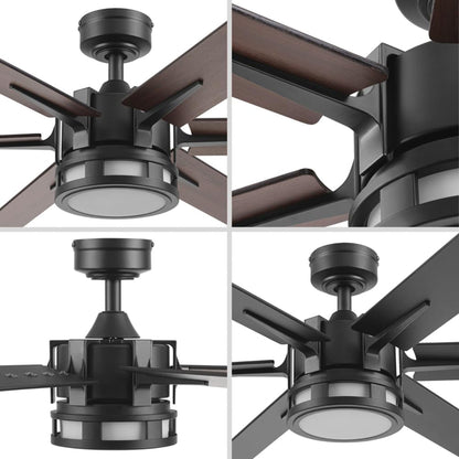 Honeywell Kaliza Ceiling Fan, Color Changing LED and Remote Control, 60", Black