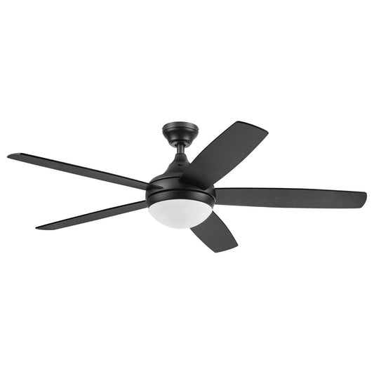 Prominence Home Ashby 52" Ceiling Fan w/Light, Remote, & 5 Blades, Black/Ebony
