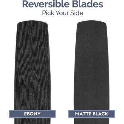 Prominence Home Ashby 52" Ceiling Fan w/Light, Remote, & 5 Blades, Black/Ebony