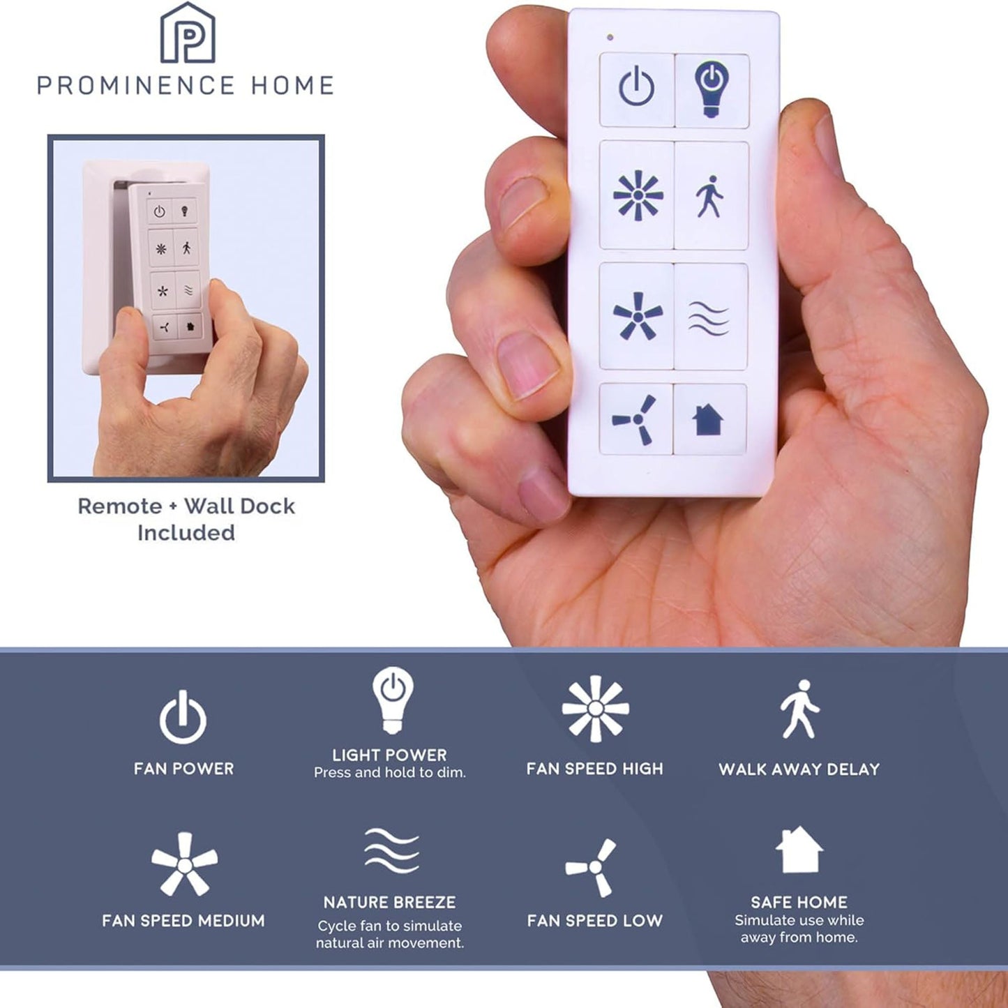 Prominence Home Ashby 52" Ceiling Fan w/Light, Remote, & 5 Blades, Black/Ebony