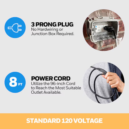 Honeywell Garage Ceiling Fan, 18” 3 Speed Indoor Outdoor Mount Fan, Matte Black