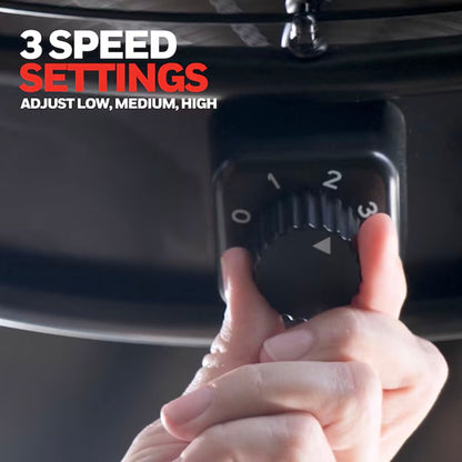 Honeywell Garage Ceiling Fan, 18” 3 Speed Indoor Outdoor Mount Fan, Matte Black