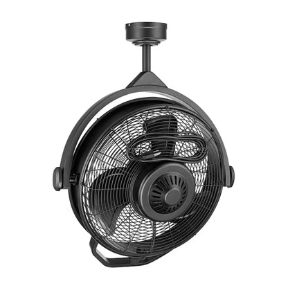 Honeywell Garage Ceiling Fan, 18” 3 Speed Indoor Outdoor Mount Fan, Matte Black