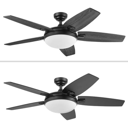 Honeywell 48" Contemporary Ceiling Fan, LED Light, Remote Control, Carmel, Black