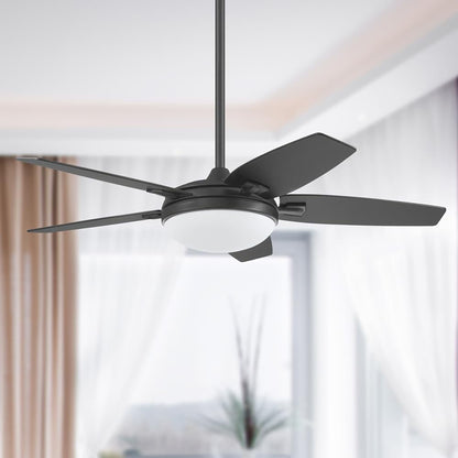Honeywell 48" Contemporary Ceiling Fan, LED Light, Remote Control, Carmel, Black