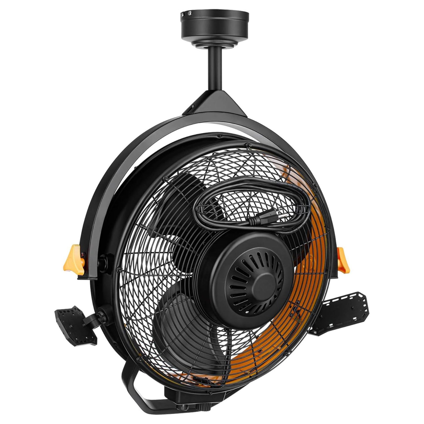 Mule 18" Garage Fan XL with Work Lights, Dual Height Ceiling Mounting Options