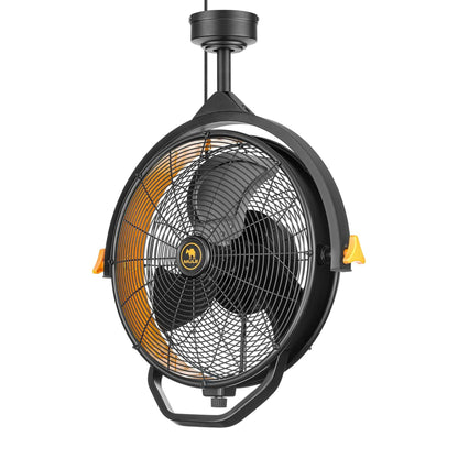 Mule 18" Fan XL, Dual Height Ceiling Mounting options, Standard 3-Prong Plug