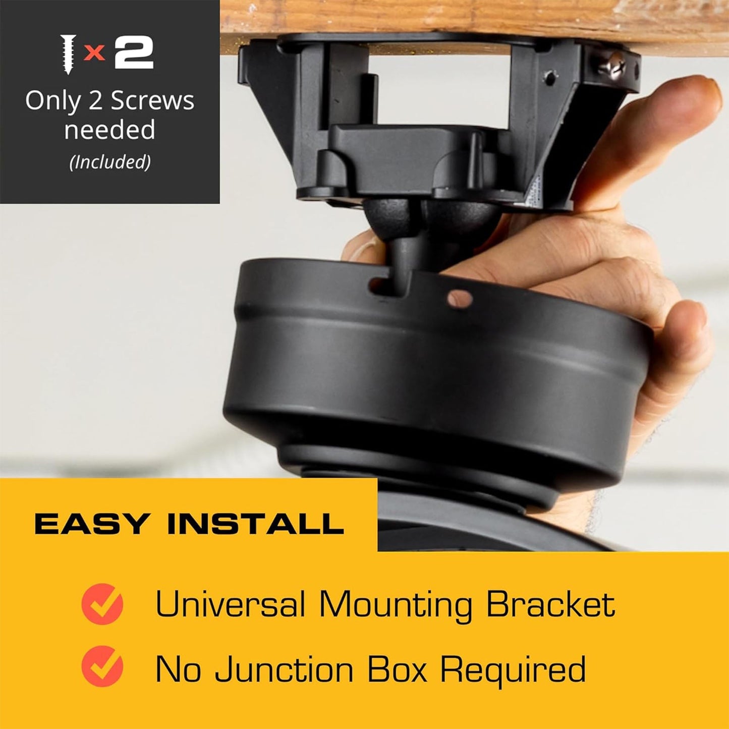 Mule 18" Fan XL, Dual Height Ceiling Mounting options, Standard 3-Prong Plug