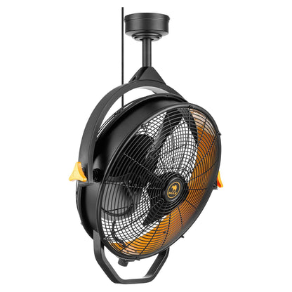 Mule 18" Fan XL, Dual Height Ceiling Mounting Options, Standard 3-Prong Plug