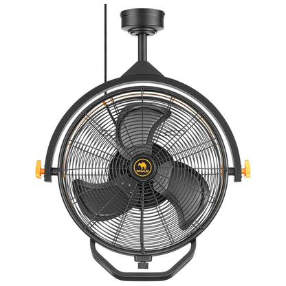 Mule 18" Fan XL, Dual Height Ceiling Mounting Options, Standard 3-Prong Plug