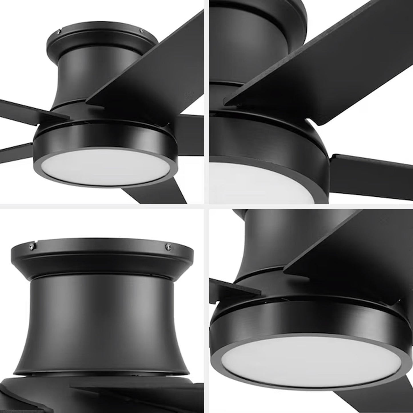 Honeywell 52" Modern Ceiling Fan LED Remote 5 Blade Indoor Tynesdale, Black