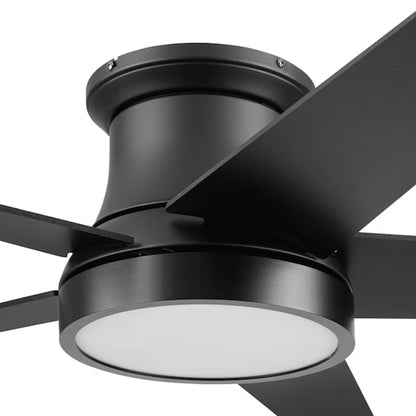 Honeywell 52" Modern Ceiling Fan LED Remote 5 Blade Indoor Tynesdale, Black