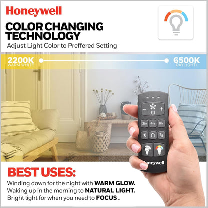 Honeywell Byard 52” Ceiling Fan with LED Light and Remote Control, Matte Black