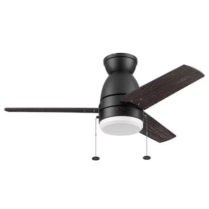 Prominence Home Fawn 44" Ceiling Fan w/Light, Remote, & 3 Blades, Black/Chestnut