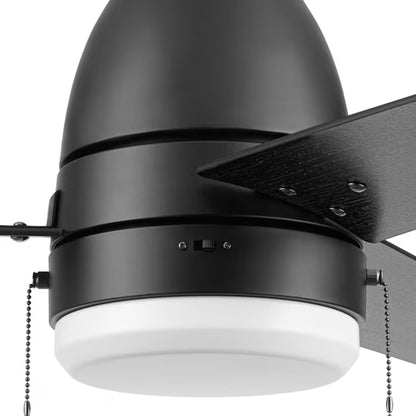 Prominence Home Fawn 44" Ceiling Fan w/Light, Remote, & 3 Blades, Black/Chestnut