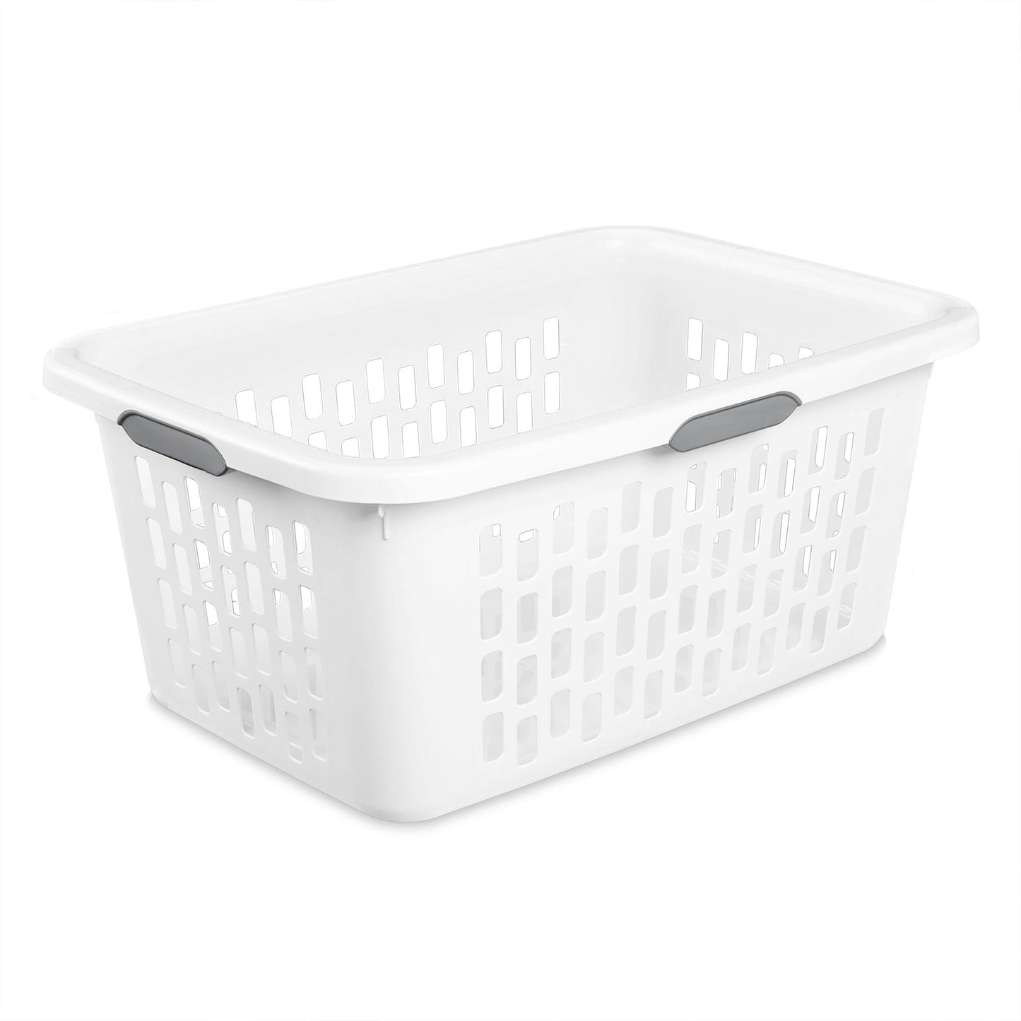Sterilite Laundry Basket, 2 Bushel Plastic Hamper with Handles, White, 12 Pack
