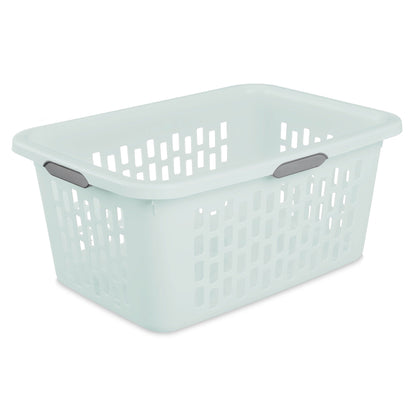 Sterilite Laundry Basket, 2 Bushel Plastic Hamper with Handles, Mint, 24 Pack