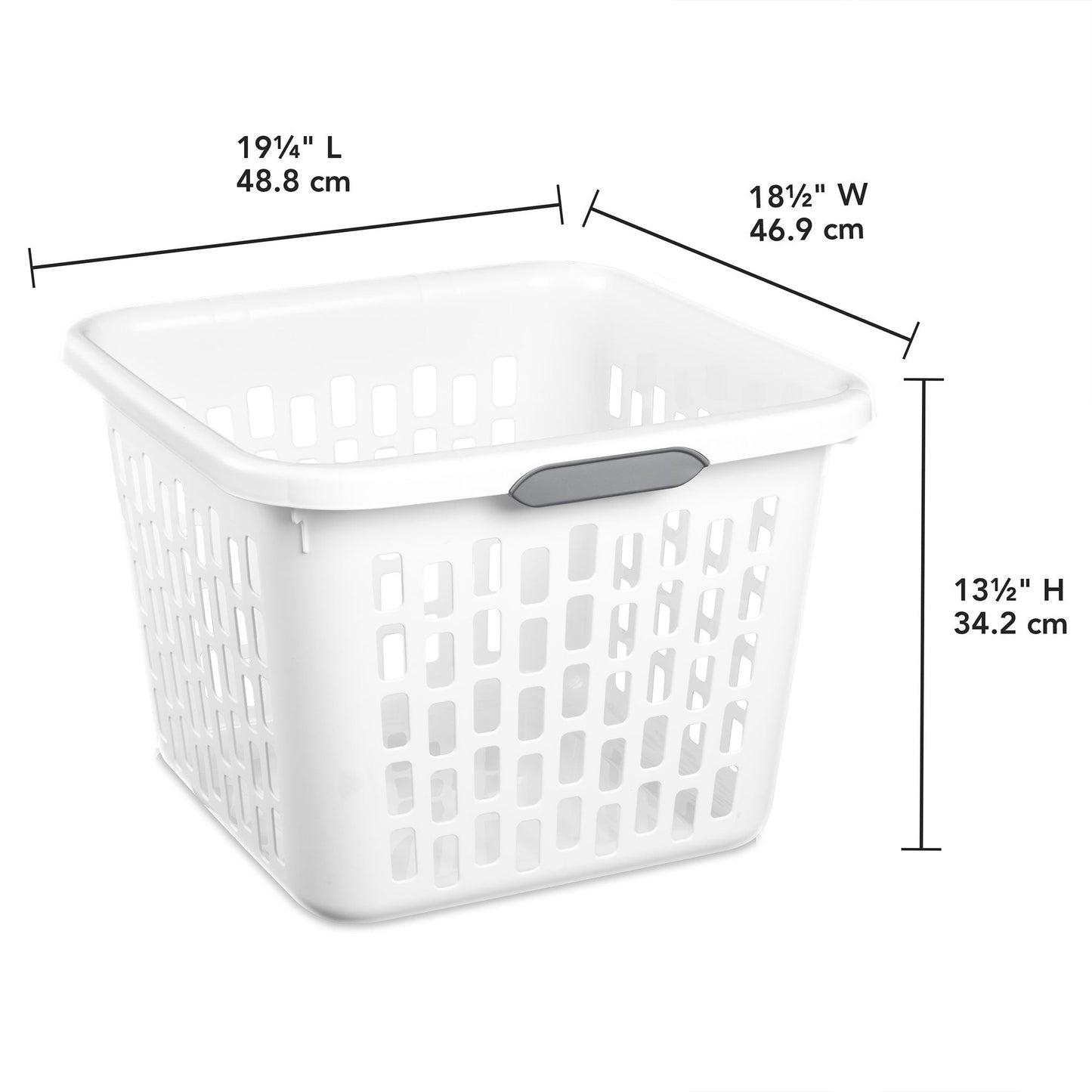 Sterilite Laundry Basket, 1.5 Bushel Plastic Hamper with Handles, White, 6 Pack