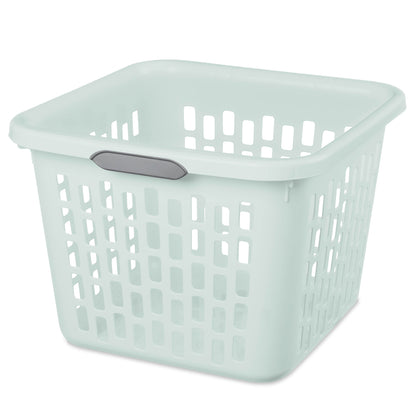 Sterilite Laundry Basket, 1.5 Bushel Plastic Hamper with Handles, Mint, 18 Pack