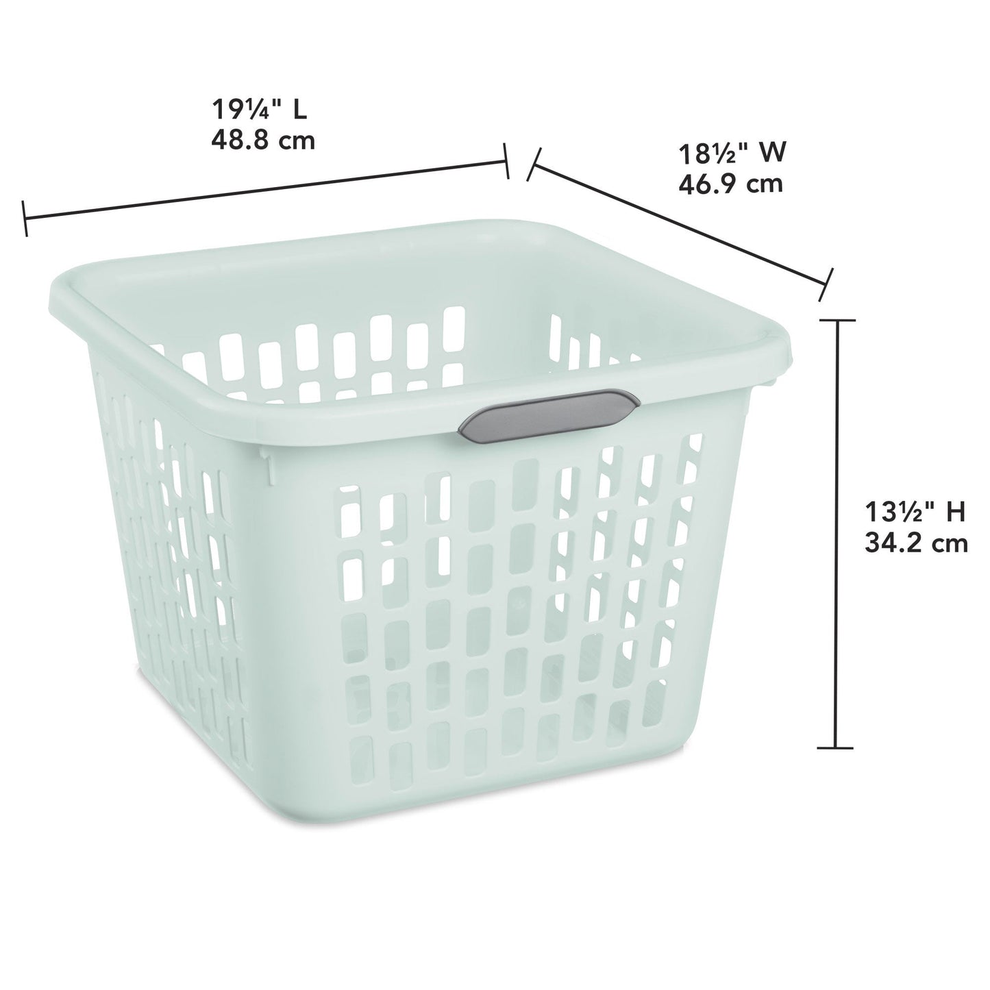 Sterilite Laundry Basket, 1.5 Bushel Plastic Hamper with Handles, Mint, 6 Pack