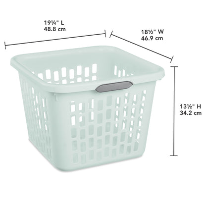 Sterilite Laundry Basket, 1.5 Bushel Plastic Hamper with Handles, White, 24 Pack