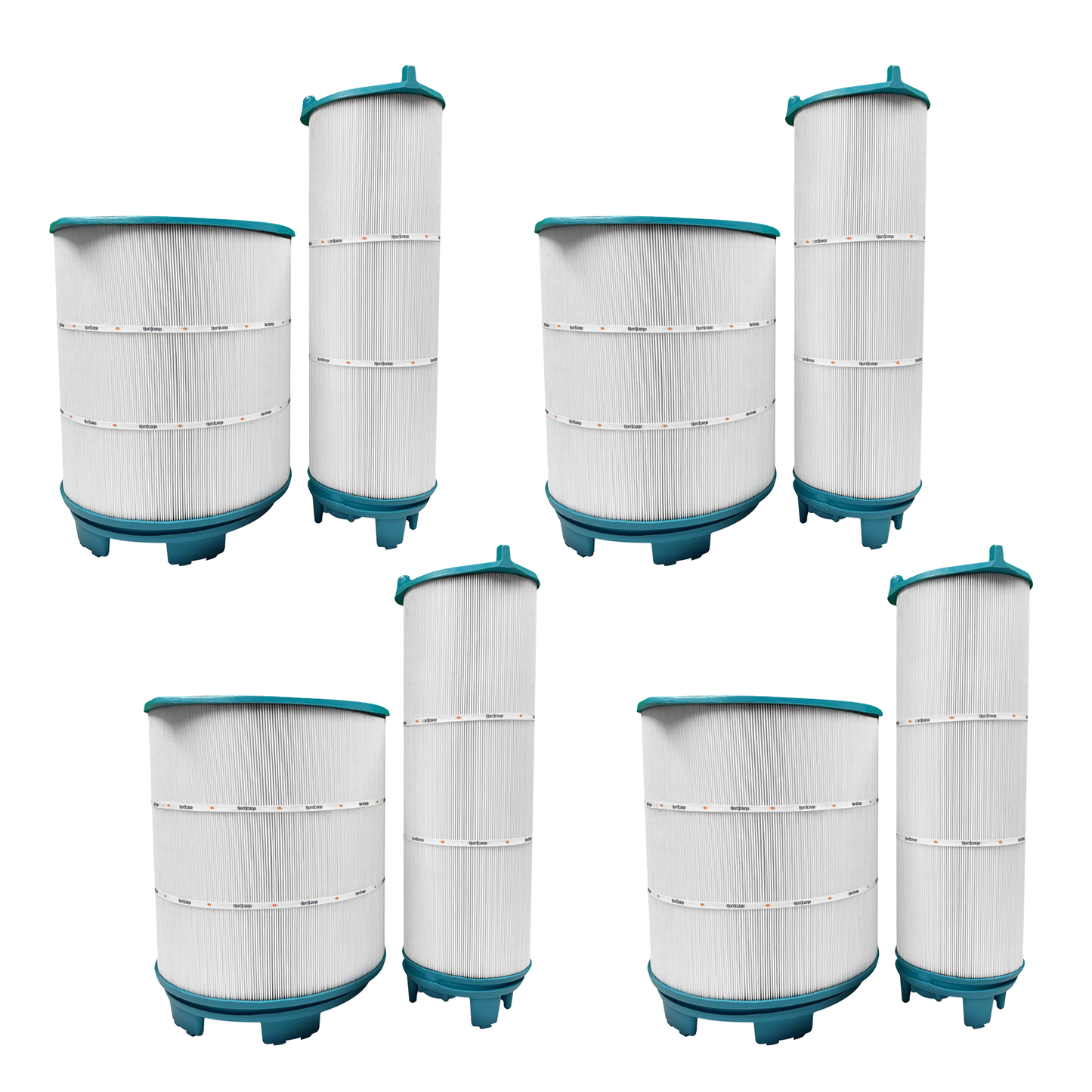 Hurricane HF-STR-SET Advanced Pool Filter Cartridge Inner Outer 21" Set, 4 Pack