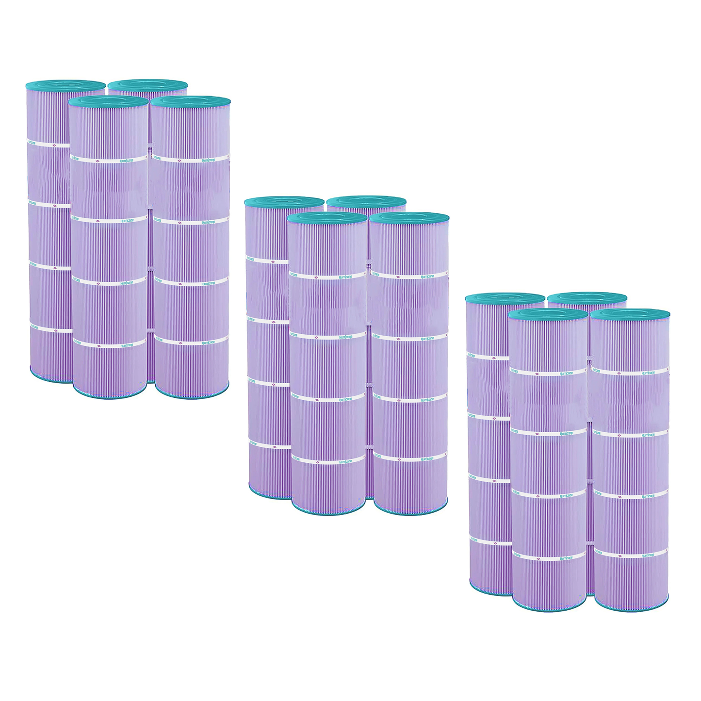 Hurricane 12 Pack HF7459-04P Platinum Purple Pool Filter Cartridge Replacement