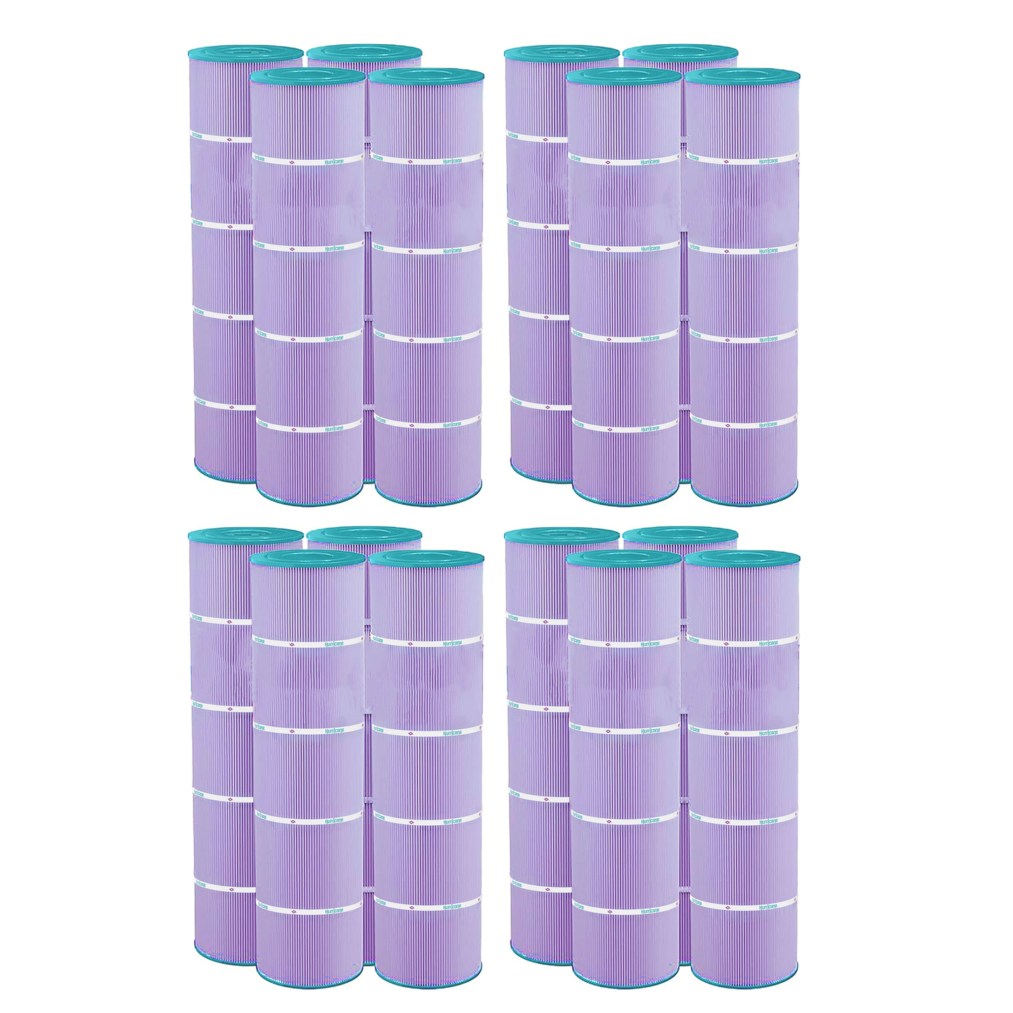 Hurricane 16 Pack HF7459-04P Platinum Purple Pool Filter Cartridge Replacement