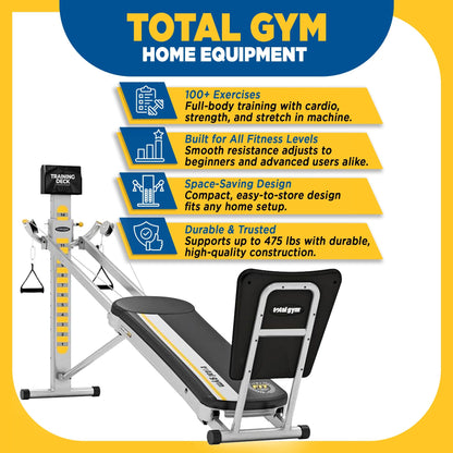 Total Gym FIT Ultimate Home Fitness Full Body Workout Exercise Equipment Machine