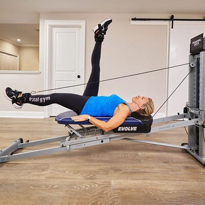 Total Gym Evolve Home Fitness Full Body Workout Exercise Equipment Machine, Blue