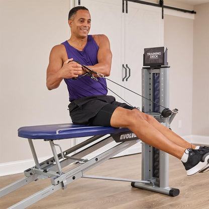 Total Gym Evolve Home Fitness Full Body Workout Exercise Equipment Machine, Blue