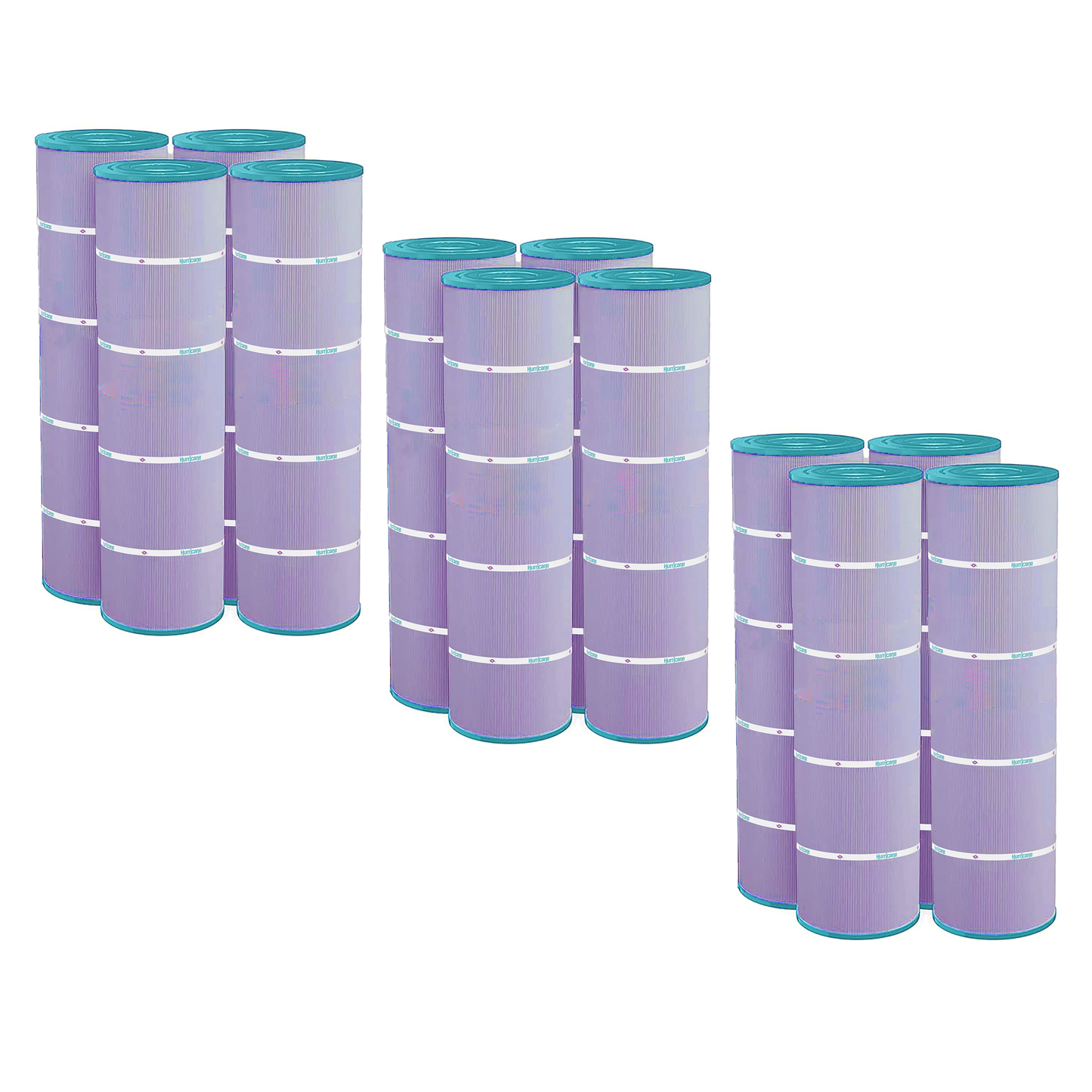 Hurricane 12 Pack HF7487-04P Platinum Purple Spa Filter Cartridge Replacement