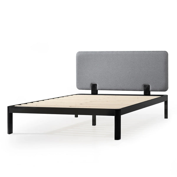 Mellow KERT Metal and Wood Platform Bed Frame with Upholstered Headboard, Full