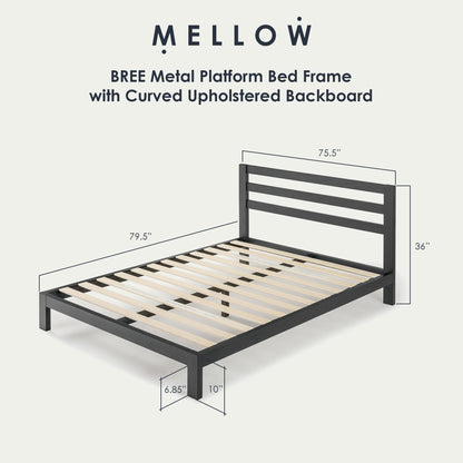 Mellow Modernista Classic Heavy Duty Platform Bed Frame w/ Headboard, 10", King
