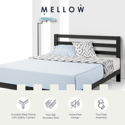 Mellow Modernista Classic Heavy Duty Platform Bed Frame w/ Headboard, 10", King