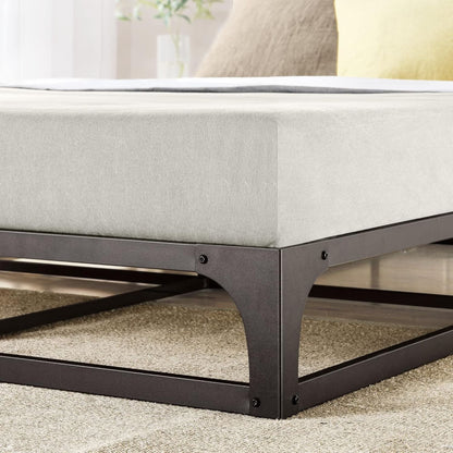 Mellow Ace of Base Metal Platform Low Profile Bed Frame, Hinged 12 Inch, Queen