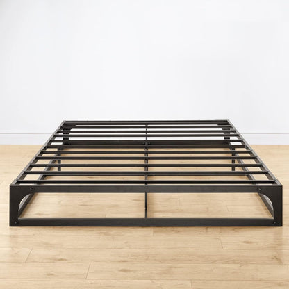 Mellow Ace of Base Metal Platform Low Profile Bed Frame, Hinged 12 Inch, Queen