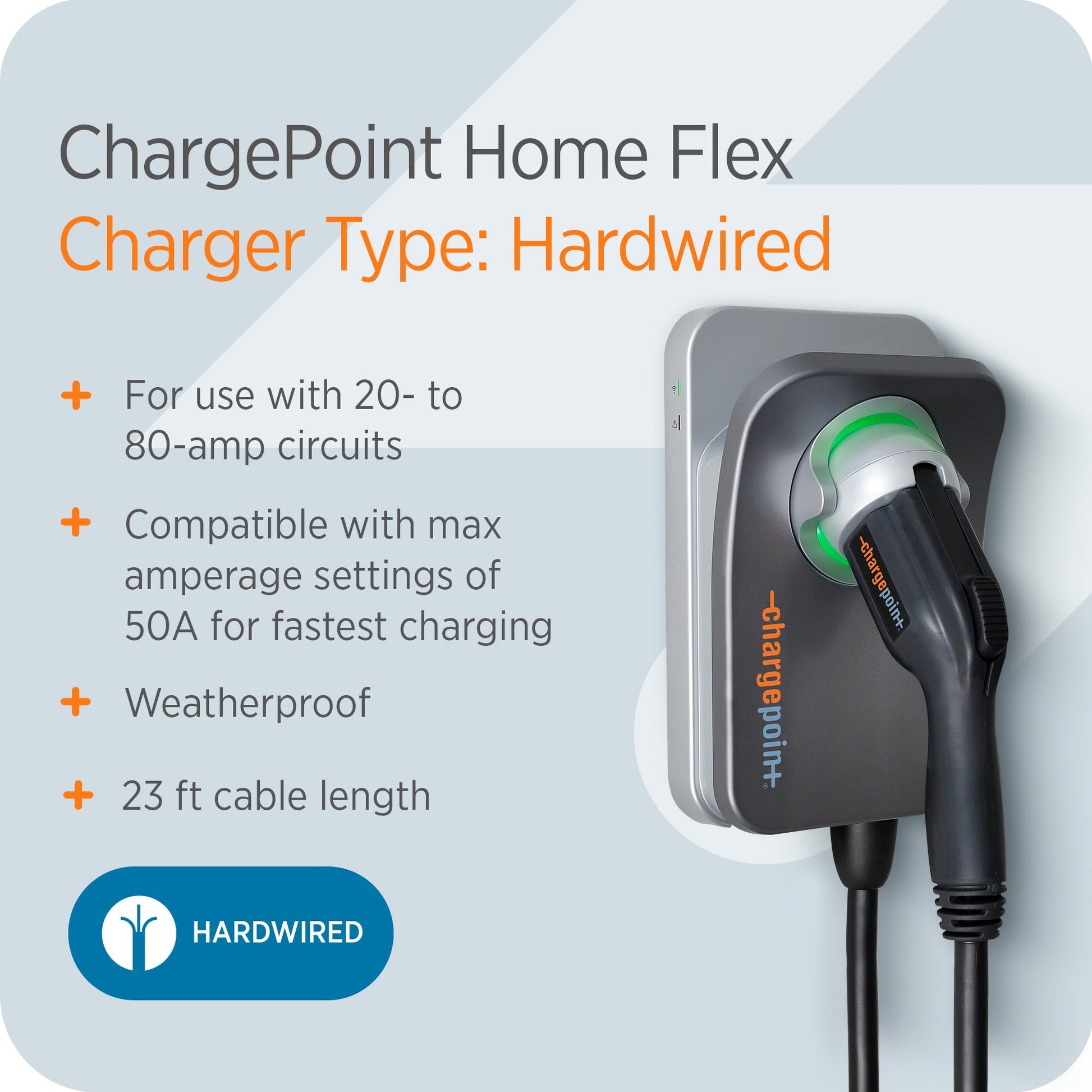 ChargePoint 240V Smart Flex Hardwire Charge Station for 20-80A Circuit Breakers - Find Fresh Goods