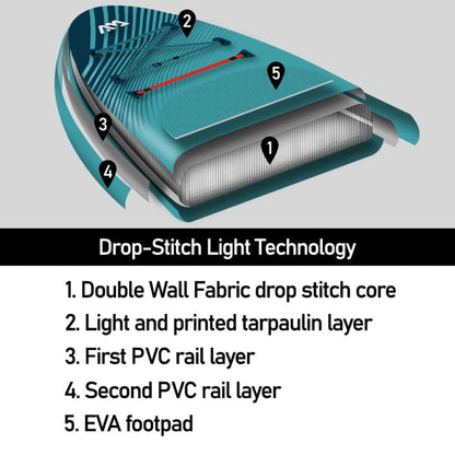 Aqua Marina Vapor Inflatable Paddle Board, Pump, Backpack, Leash, Light Blue