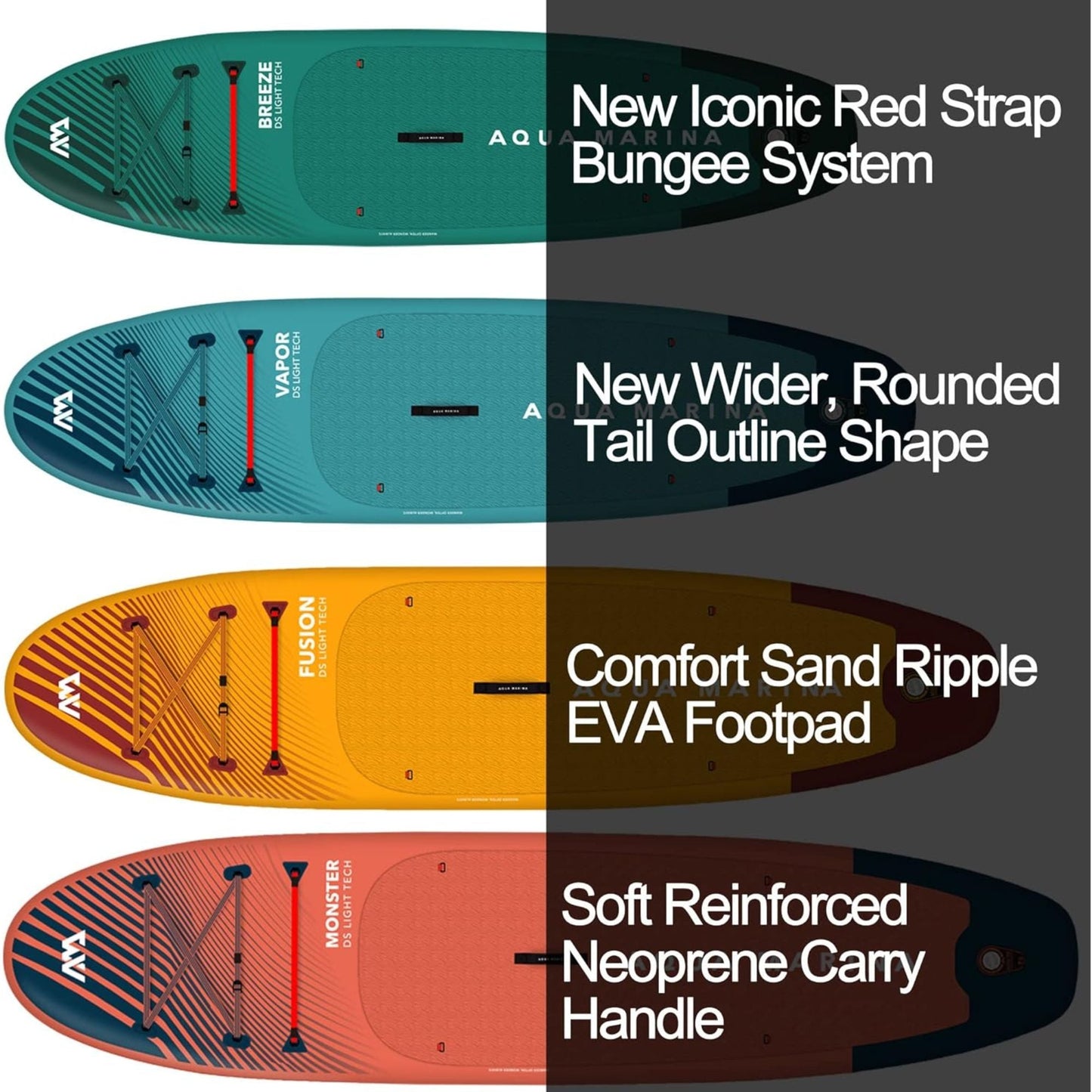 Aqua Marina Vapor Inflatable Paddle Board, Pump, Backpack, Leash, Light Blue