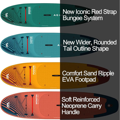 Aqua Marina Vapor Inflatable Paddle Board, Pump, Backpack, Leash, Light Blue