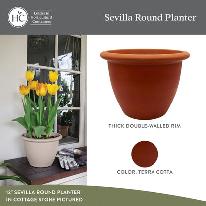 The HC Companies Sevilla Self-Watering Pot and Internal Disk 16 Inch, Cappuccino