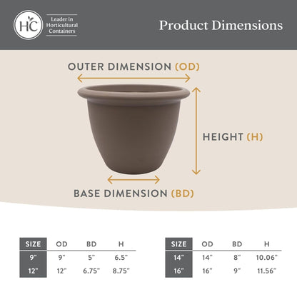 The HC Companies Sevilla Self-Watering Pot with Internal Disk 16", Terra Cotta