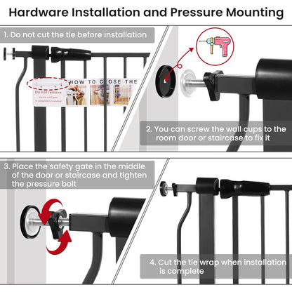 BalanceFrom Walk Thru Safety Gate, Fits 29.1-33.8" Openings, 36” Tall, Graphite
